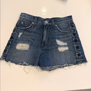 Hudson tie jean denim shorts 24 NWOT